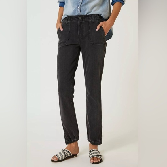 Paige Mayslie Jogger Pants Faded Mist Washed Black 32 - Picture 1 of 14